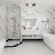 Bathroom Wall Panel - 1000mm x 2400mm x 10mm Charcoal Carrara Marble Super Matt