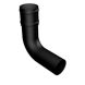 Cast Aluminium Round Downpipe Bend - 92.5 Degree x 63mm Black (9005 Leatherette)