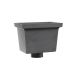 Cast Iron Rectangular Standard Hopper Head Plain Outlet - 305mm for 65mm Downpipe Grey Primed