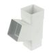 FloPlast Square Downpipe Branch - 112 Degree x 65mm White