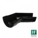 Cast Iron Deep Half Round Gutter Right Hand Angle - 135 Degree x 125mm Black