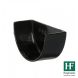 Cast Iron Deep Half Round Gutter External Stopend - 125mm Black
