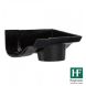 Cast Iron Ogee Gutter Right Hand Stopend Outlet - 115mm for 65mm Downpipe Black