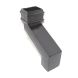 Cast Iron Rectangular Downpipe - 230mm Front Projection 100mm x 75mm Black