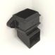 Cast Iron Square Downpipe Eared Shoe - 100mm Black