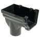 FloPlast Ogee Gutter Stopend Outlet Left Hand for 80mm Downpipe - 110mm x 80mm Black