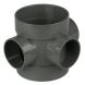FloPlast Solvent Weld Soil Short Boss Pipe - 110mm Anthracite Grey