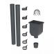 Galeco Steel Round Hopper & Downpipe Kit Graphite Grey - 87mm Diameter